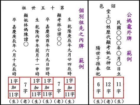 祖先內牌正確寫法|祖先內牌的填寫